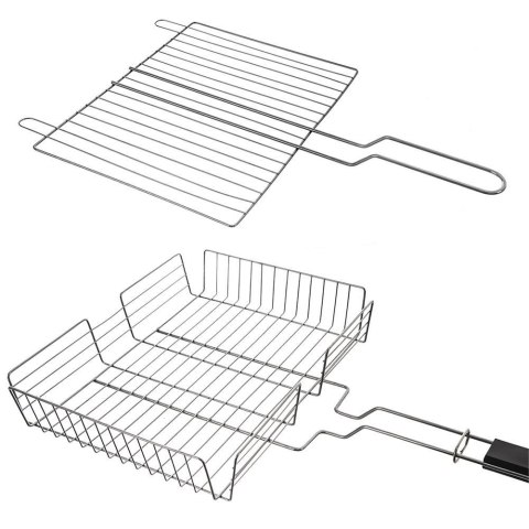 Ruszt stalowy do grillowania zamykany 61x32 cm