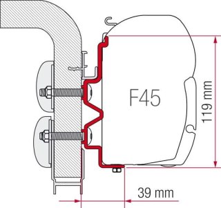 ADAPTER DO MARKIZY FIAMMA F45/F70 HYMERCAMP 300CM