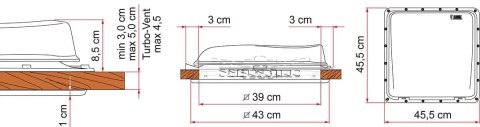 OKNO DACHOWE FIAMMA TURBO VENT 40X40 BIAŁE