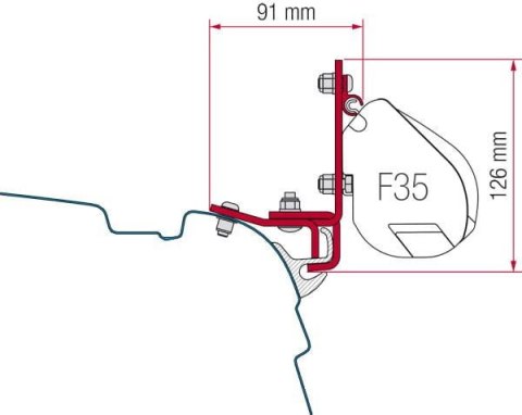 ZESTAW ADAPTERÓW DO MARKIZY FIAMMA F35 PRO BRANDRUP VW T5/T6