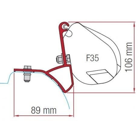 ZESTAW ADAPTERÓW DO MARKIZY FIAMMA F35 PRO RENAULT TRAFIC (OD 2015)