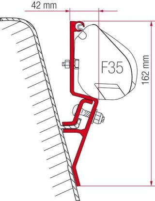 ZESTAW ADAPTERÓW DO MARKIZY FIAMMA F35 PRO VW T3 Lift roof (1979-1990)