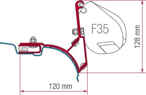 ZESTAW ADAPTERÓW DO MARKIZY FIAMMA F35 PRO VW T5/T6 MULTIVAN TRANSPORTER (OD 2003)