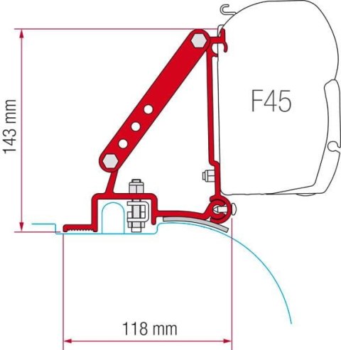 ZESTAW ADAPTERÓW DO MARKIZY FIAMMA F45/F70 FIAT DUCATO H2 (