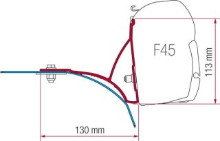 ZESTAW ADAPTERÓW DO MARKIZY FIAMMA F45/F70 FIAT DUCATO ROOF RACK