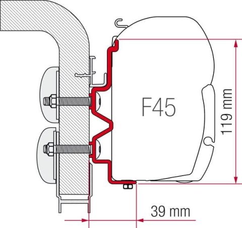 ZESTAW ADAPTERÓW DO MARKIZY FIAMMA F45/F70 HYMERCAMP