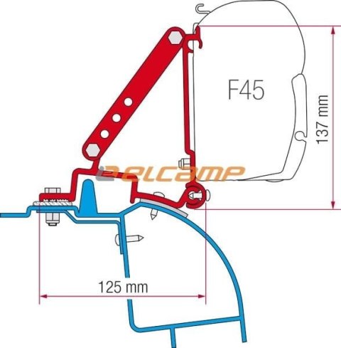 ZESTAW ADAPTERÓW DO MARKIZY FIAMMA F45/F70 RENAULT MASTER H2 BEZ WIERCENIA