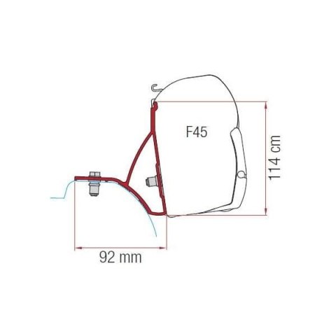 ZESTAW ADAPTERÓW DO MARKIZY FIAMMA F45/F70 RENAULT TRAFIC (OD2015)