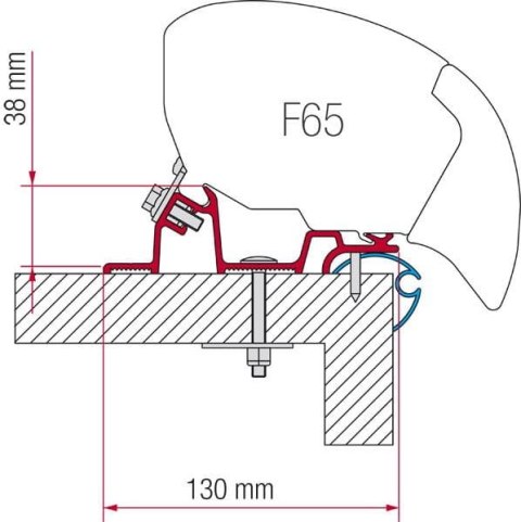 ZESTAW ADAPTERÓW DO MARKIZY FIAMMA F65 CARAVAN STANDARD