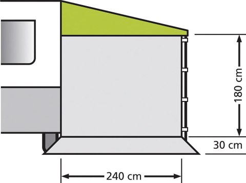 ŚCIANA BOCZNA DO DACHU PRZECIWSŁONECZNEGO 180X240CM
