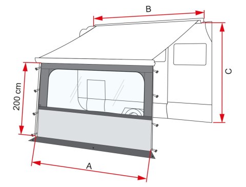 PRZEDNIA ŚCIANA FIAMMA BLOCKER PRO 400CM