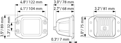 Reflektor dodatkowy Hella Black Magic- Zestawy lamp Cube 2szt 3,2" wpuszczana,bliski zasięg