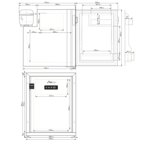 Lodówka kompresorowa Yolco QL50 Black