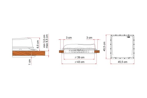 OKNO DACHOWE FIAMMA TURBO VENT PREMIUM40X40CM Białe