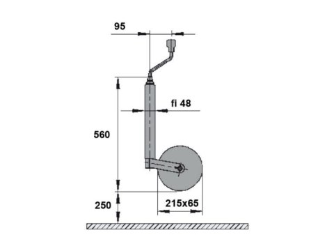 Koło podporowe 150kg 215x65