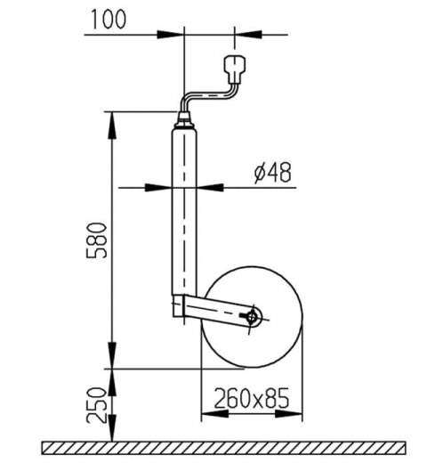 Koło podporowe 200kg Plus 260 x 85 mm