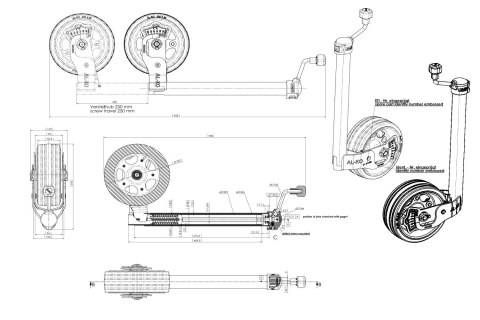 Koło podporowe z wagą Alko 300kg 48mm