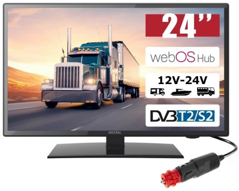 Telewizor samochodowy 24'' SMART webOS LED 12V 24V z tunerem DVB-T2 i DVB-S2