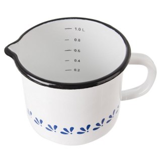 Kubek z miarką garnek emaliowany retro 12 cm 1,2 l